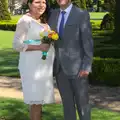 Haryanna and James in the garden, James and Haryanna's Wedding, Grand Canal Dock, Dublin - 15th April 2015