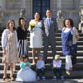 Haryanna, James and the sisters, James and Haryanna's Wedding, Grand Canal Dock, Dublin - 15th April 2015