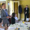 James does his speech, James and Haryanna's Wedding, Grand Canal Dock, Dublin - 15th April 2015