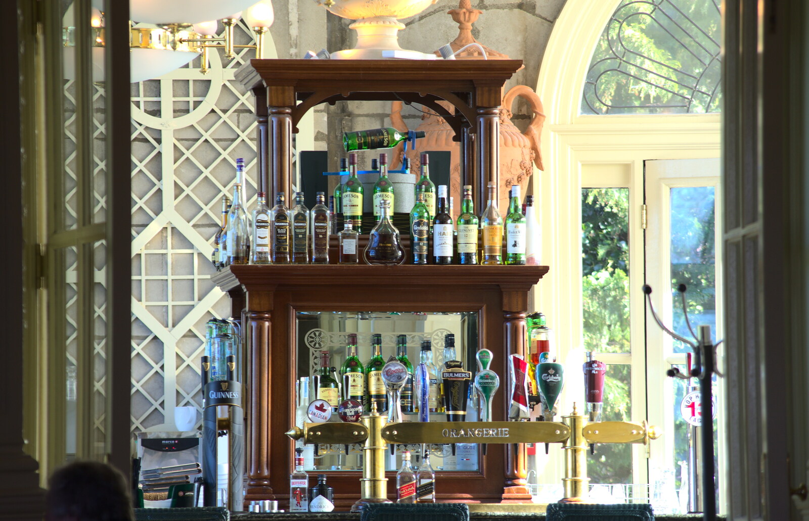 The bar has a fancy bar in the Orangerie from James and Haryanna's Wedding, Grand Canal Dock, Dublin - 15th April 2015