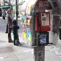 Heavily-stickered phone booth, Temple Bar and Dun Laoghaire, Dublin, Ireland - 16th April 2015