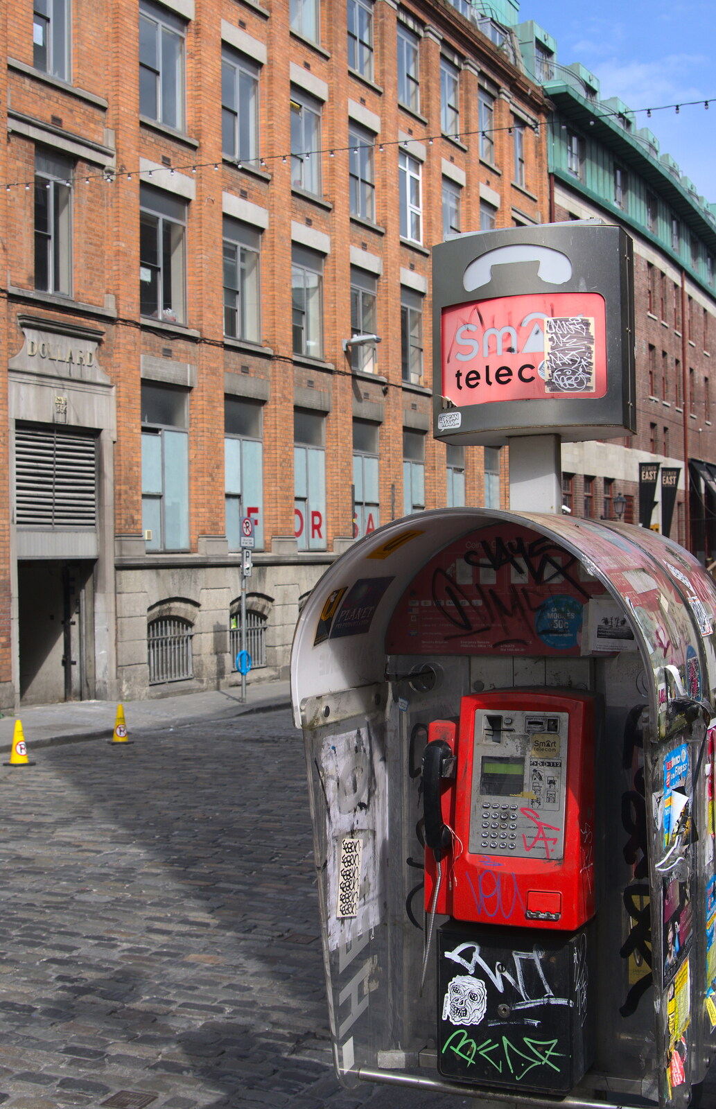 The stickery phone booth from Temple Bar and Dun Laoghaire, Dublin, Ireland - 16th April 2015