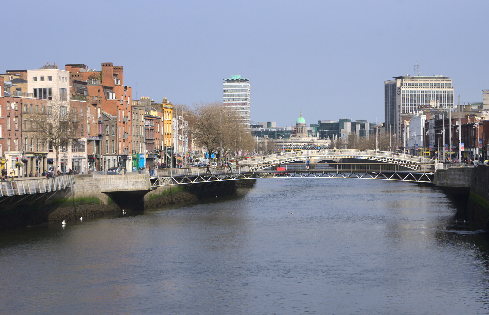 The River Liffey from Temple Bar and Dun Laoghaire, Dublin, Ireland - 16th April 2015