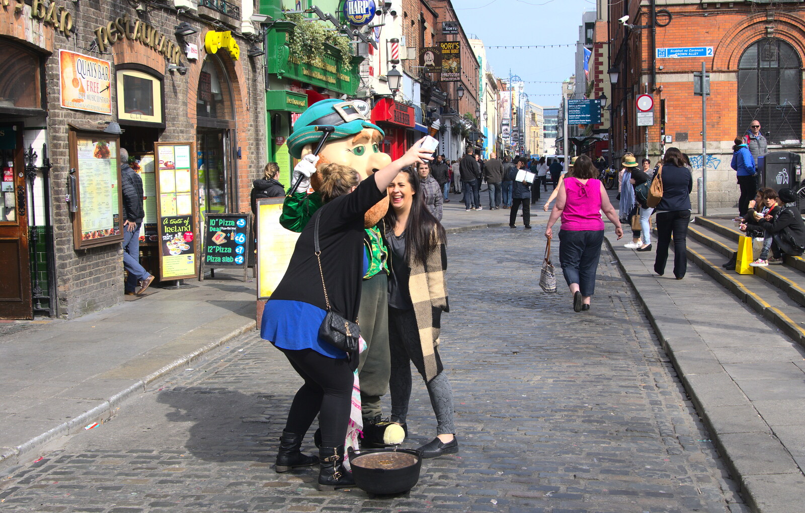 The scourge of the selfie from Temple Bar and Dun Laoghaire, Dublin, Ireland - 16th April 2015