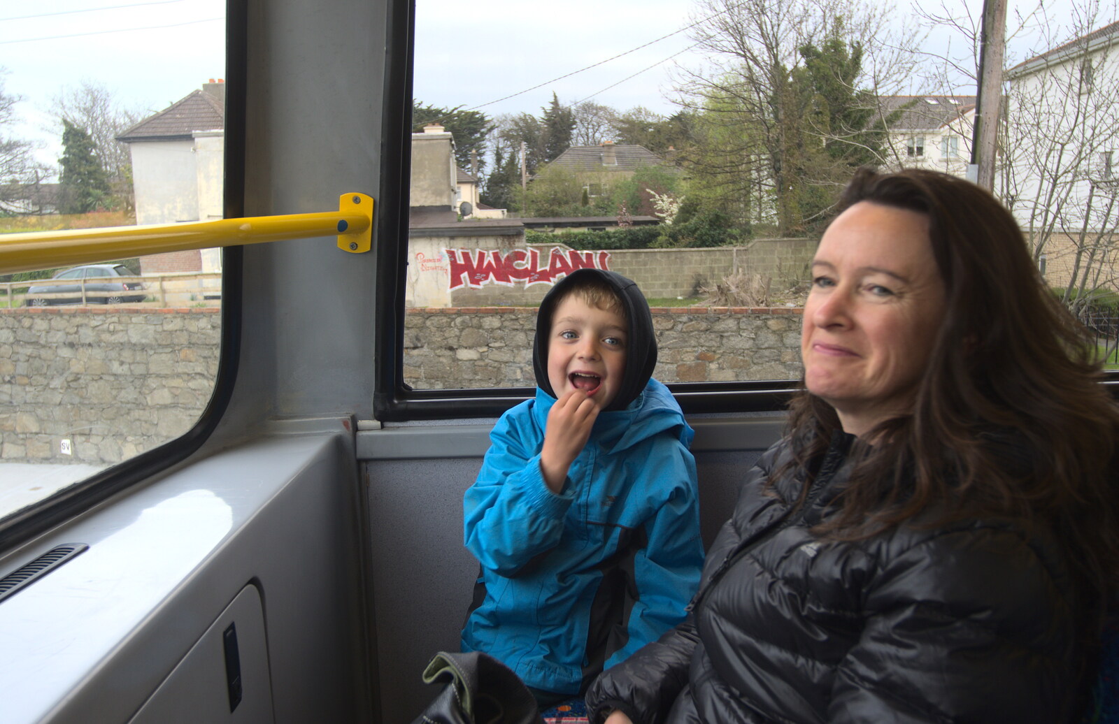 Fred and Evelyn on the bus to Dun Laoghaire from Temple Bar and Dun Laoghaire, Dublin, Ireland - 16th April 2015