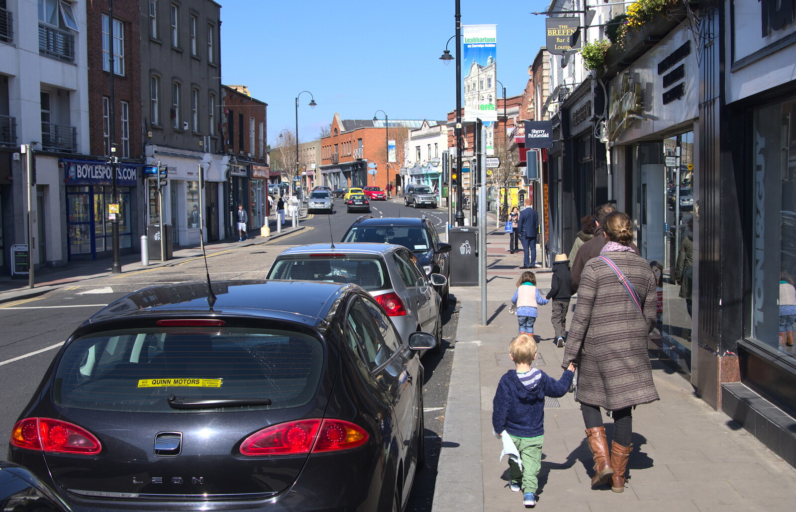 Blackrock High Street from Temple Bar and Dun Laoghaire, Dublin, Ireland - 16th April 2015