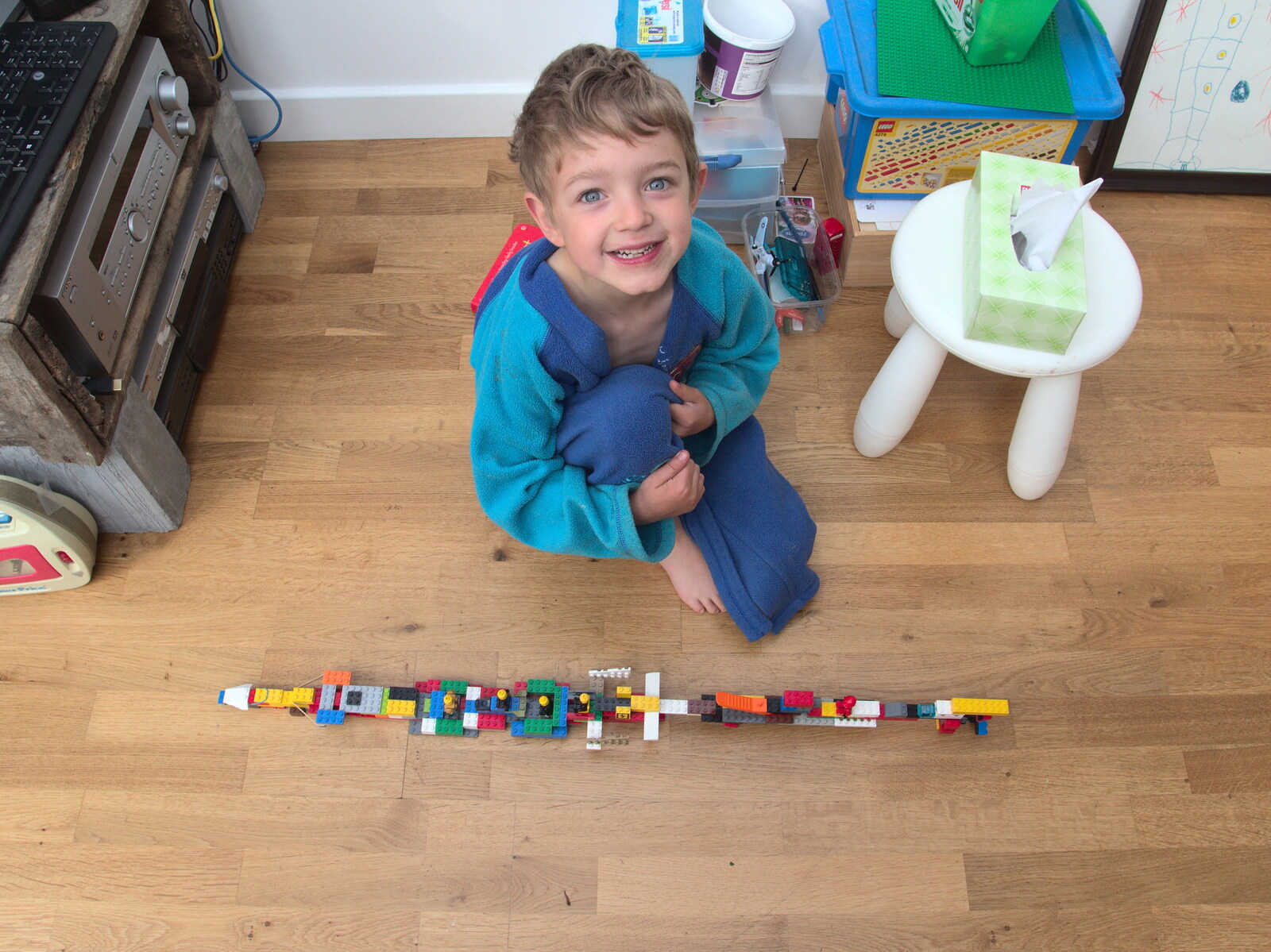 Fred with one of his Lego creations from The Oaksmere's First Year Anniversary, Brome, Suffolk - 23rd April 2015