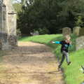 Fred runs around the churchyard, The Oaksmere's First Year Anniversary, Brome, Suffolk - 23rd April 2015