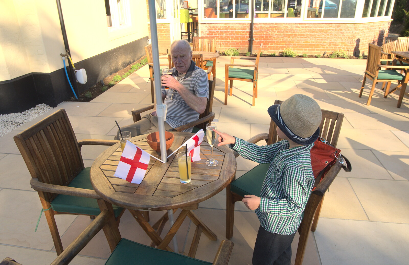 Grandad and Fred at the Oaksmere from The Oaksmere's First Year Anniversary, Brome, Suffolk - 23rd April 2015