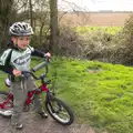 Fred on his bike, Making Dens: Rosie's Birthday, Thornham, Suffolk - 25th April 2015