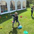 Henry's on the bubble machine, Making Dens: Rosie's Birthday, Thornham, Suffolk - 25th April 2015