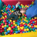 Fred hurls himself around in the ball pit, Making Dens: Rosie's Birthday, Thornham, Suffolk - 25th April 2015