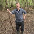 Mikey P's got a big stick, Making Dens: Rosie's Birthday, Thornham, Suffolk - 25th April 2015