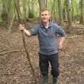 Mikey P's got a big stick, Making Dens: Rosie's Birthday, Thornham, Suffolk - 25th April 2015