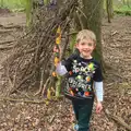 Fred finds a cool fungus-encrusted stick, Making Dens: Rosie's Birthday, Thornham, Suffolk - 25th April 2015