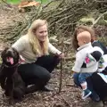 Sophie/Katie/Emily talks to Isabella and Carmen, Making Dens: Rosie's Birthday, Thornham, Suffolk - 25th April 2015