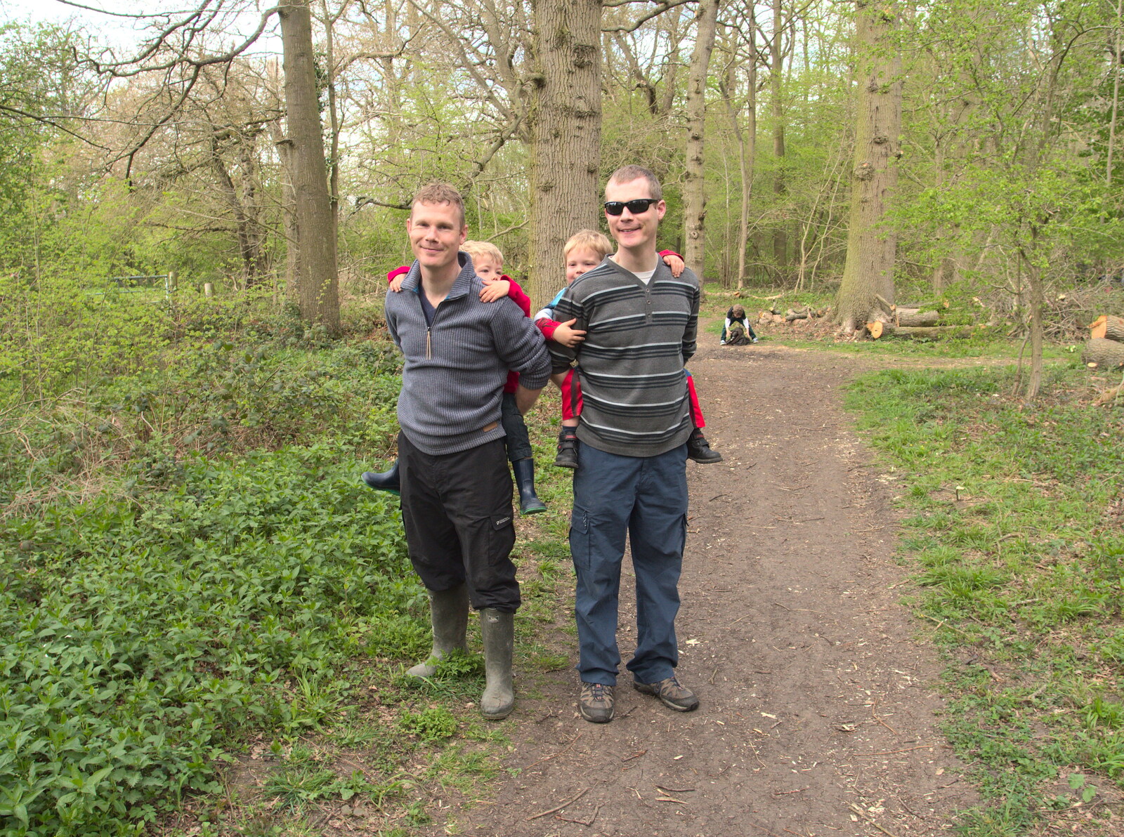 Mikey and Andy from Making Dens: Rosie's Birthday, Thornham, Suffolk - 25th April 2015
