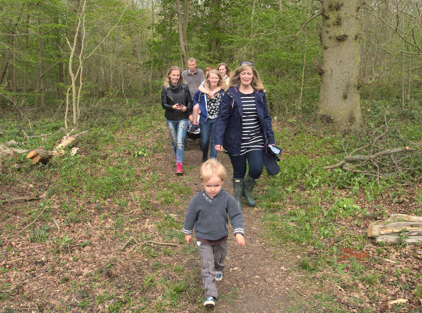 Harry strolls ahead of the pack from Making Dens: Rosie's Birthday, Thornham, Suffolk - 25th April 2015