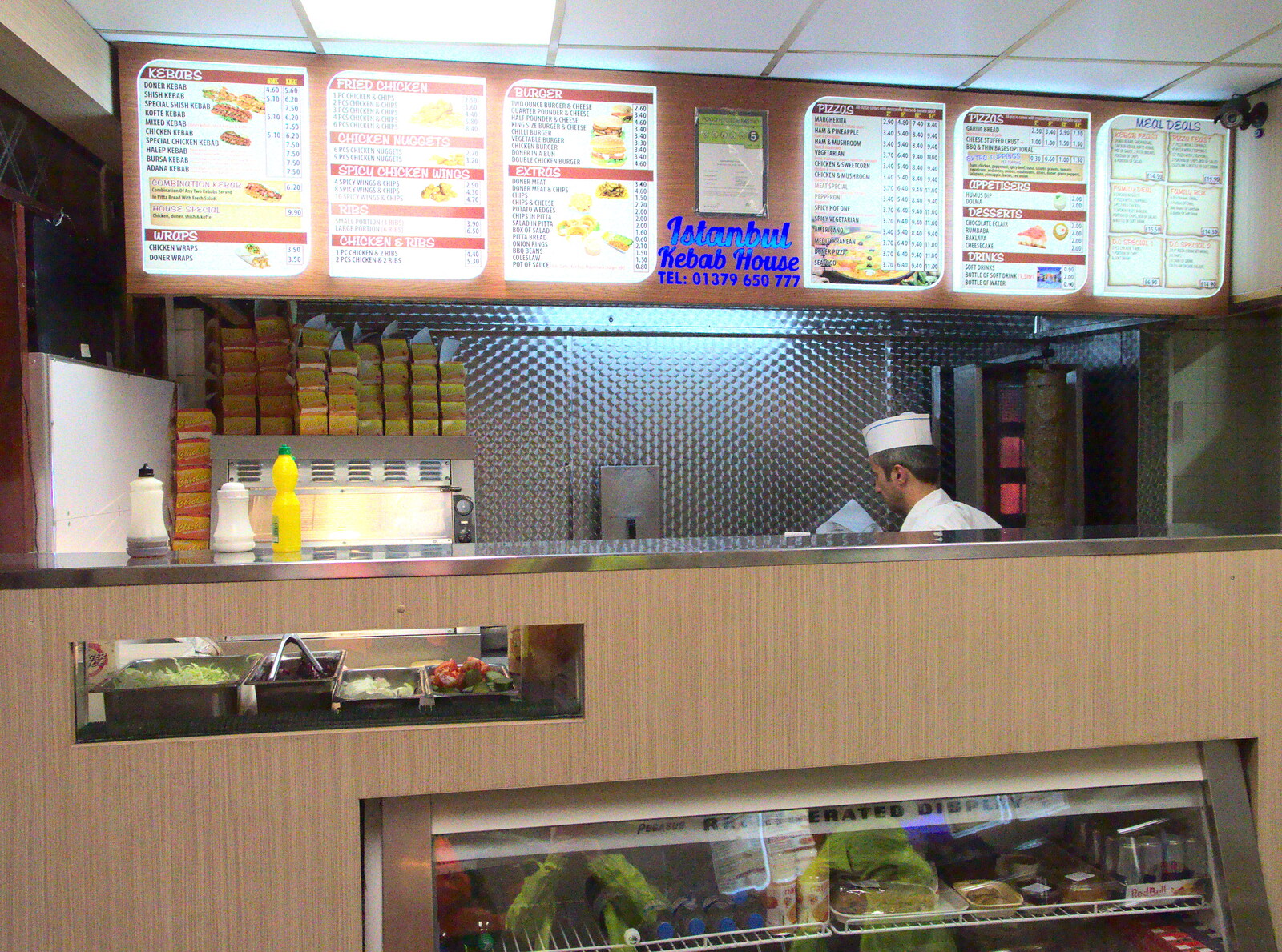The kebab-shop dude behind the counter from Diss Kebabs and Pizza Express, Ipswich, Suffolk - 7th May 2015