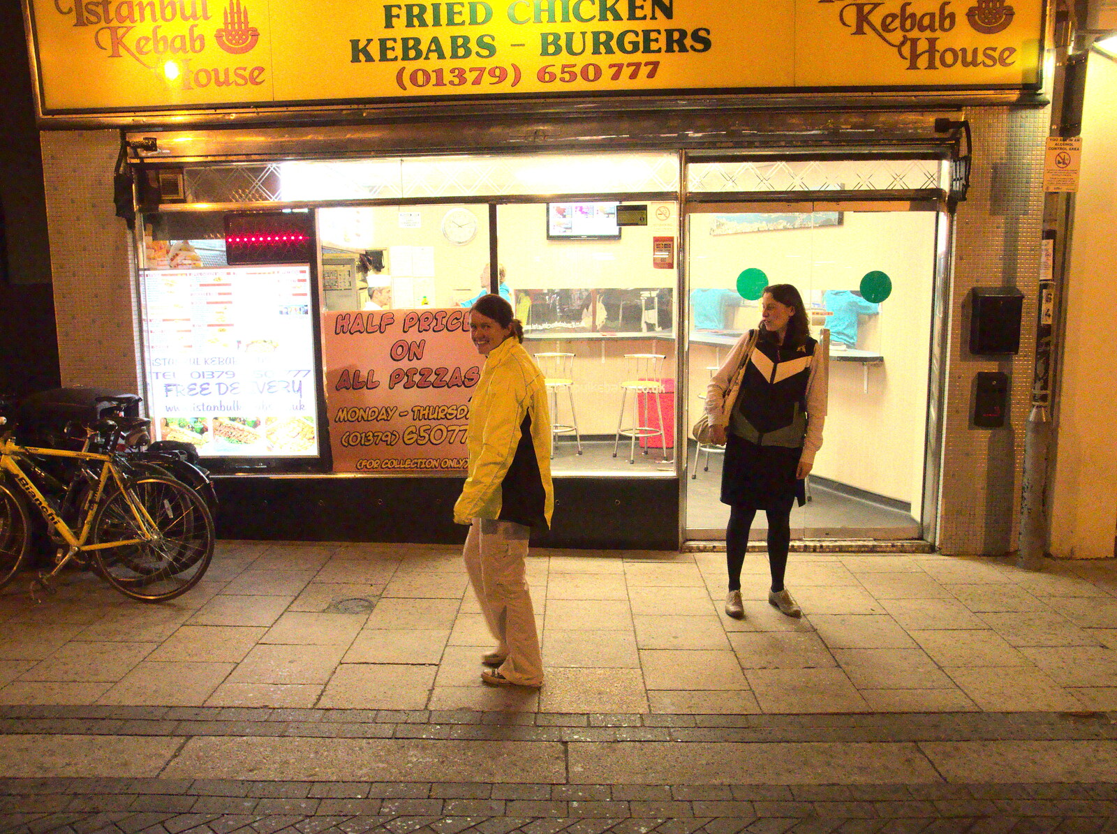 Isobel bumps in to Katrina from Diss Kebabs and Pizza Express, Ipswich, Suffolk - 7th May 2015