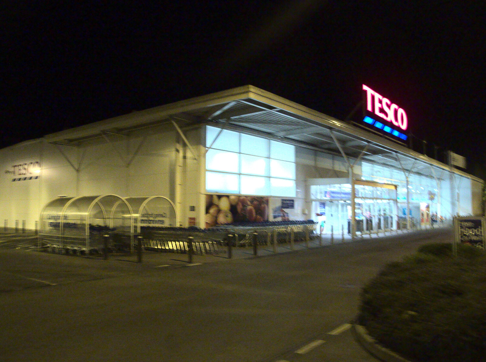Tesco by night from Diss Kebabs and Pizza Express, Ipswich, Suffolk - 7th May 2015