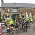 Massed bikes outside the Horse and Jockey, The BSCC Weekend Away, Lyddington, Rutland - 9th May 2015