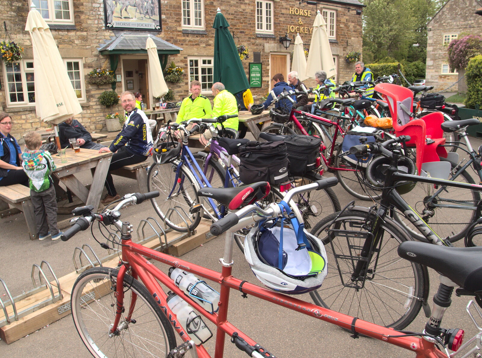 The tandem and all the bikes from The BSCC Weekend Away, Lyddington, Rutland - 9th May 2015