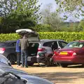 Pippa and Apple unload their bikes, The BSCC Weekend Away, Lyddington, Rutland - 9th May 2015