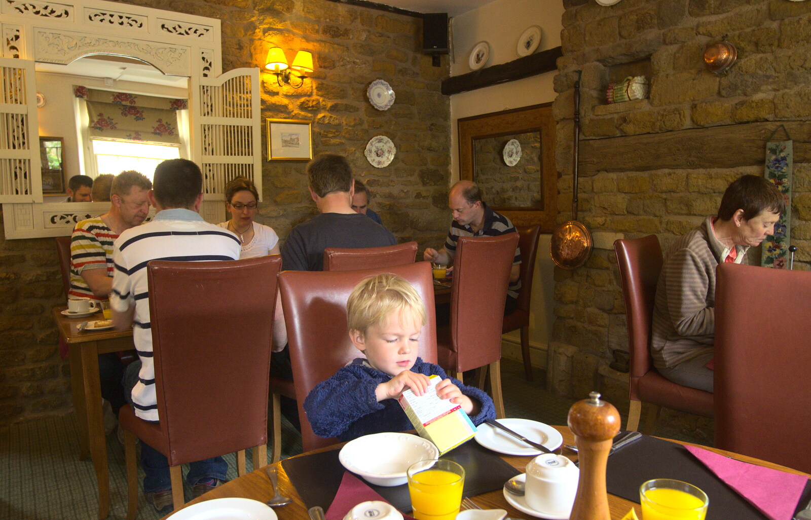 Harry gets some cereal out from The BSCC Weekend Away, Lyddington, Rutland - 9th May 2015