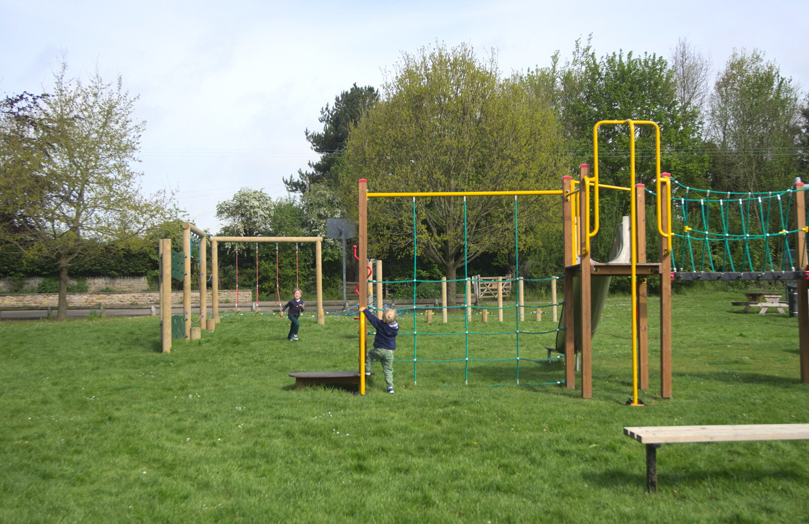 The boys find a playground from The BSCC Weekend Away, Lyddington, Rutland - 9th May 2015