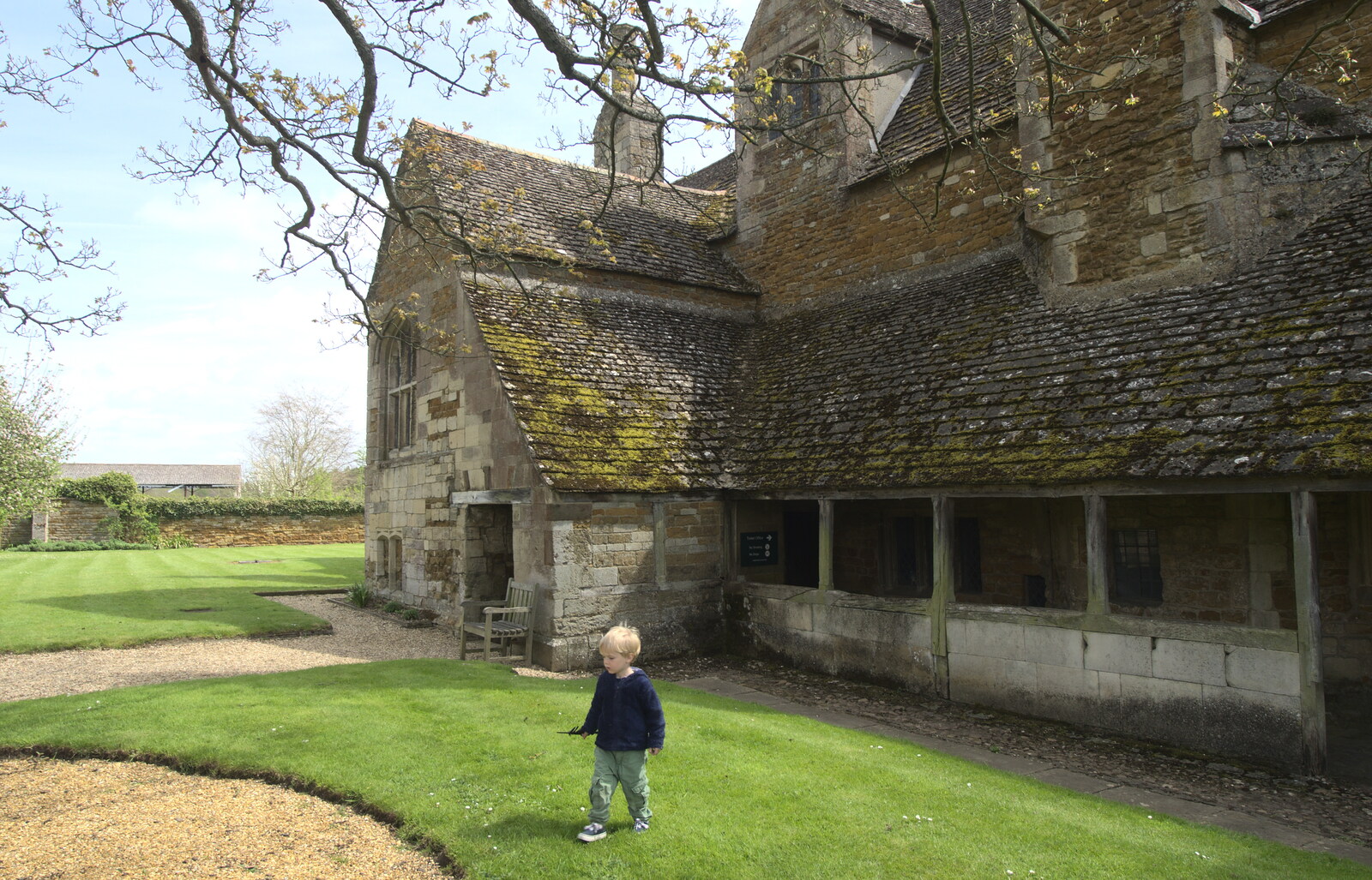 Harry on the lawn outside the Bede House from The BSCC Weekend Away, Lyddington, Rutland - 9th May 2015