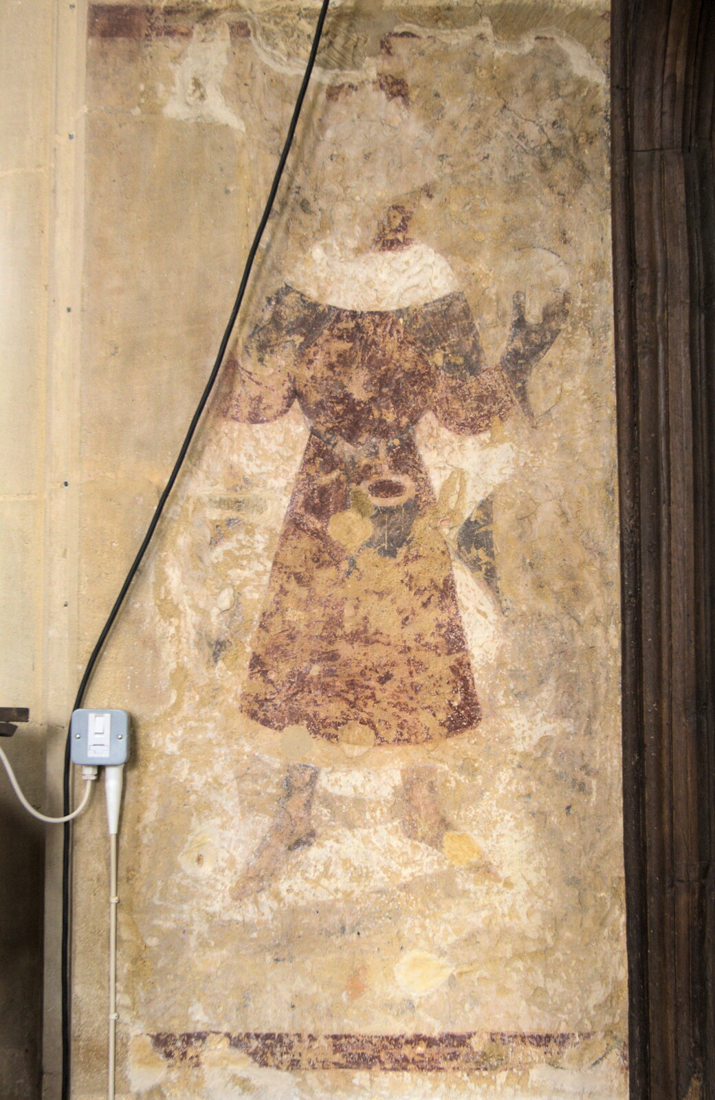 A 15th Century wall painting of Henry I from The BSCC Weekend Away, Lyddington, Rutland - 9th May 2015