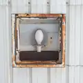 A rusted-out light fitting in the roof, A Derelict Petrol Station, Palgrave, Suffolk - 16th May 2015