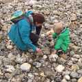 Isobel and Harry on East Runton beach, A Birthday Camping Trip, East Runton, North Norfolk - 26th May 2015