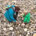 Isobel and Harry on East Runton beach, A Birthday Camping Trip, East Runton, North Norfolk - 26th May 2015