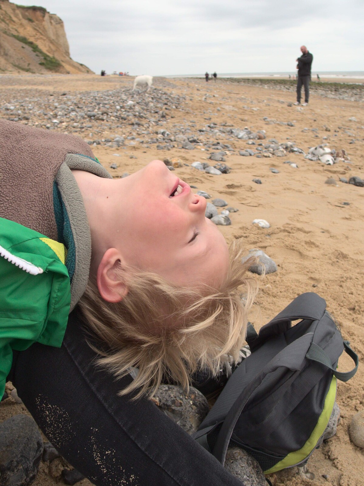 Harry's upside-down from A Birthday Camping Trip, East Runton, North Norfolk - 26th May 2015
