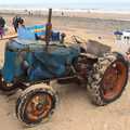 A rusty old tractor on the beach, A Birthday Camping Trip, East Runton, North Norfolk - 26th May 2015