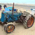 A rusty old tractor on the beach, A Birthday Camping Trip, East Runton, North Norfolk - 26th May 2015