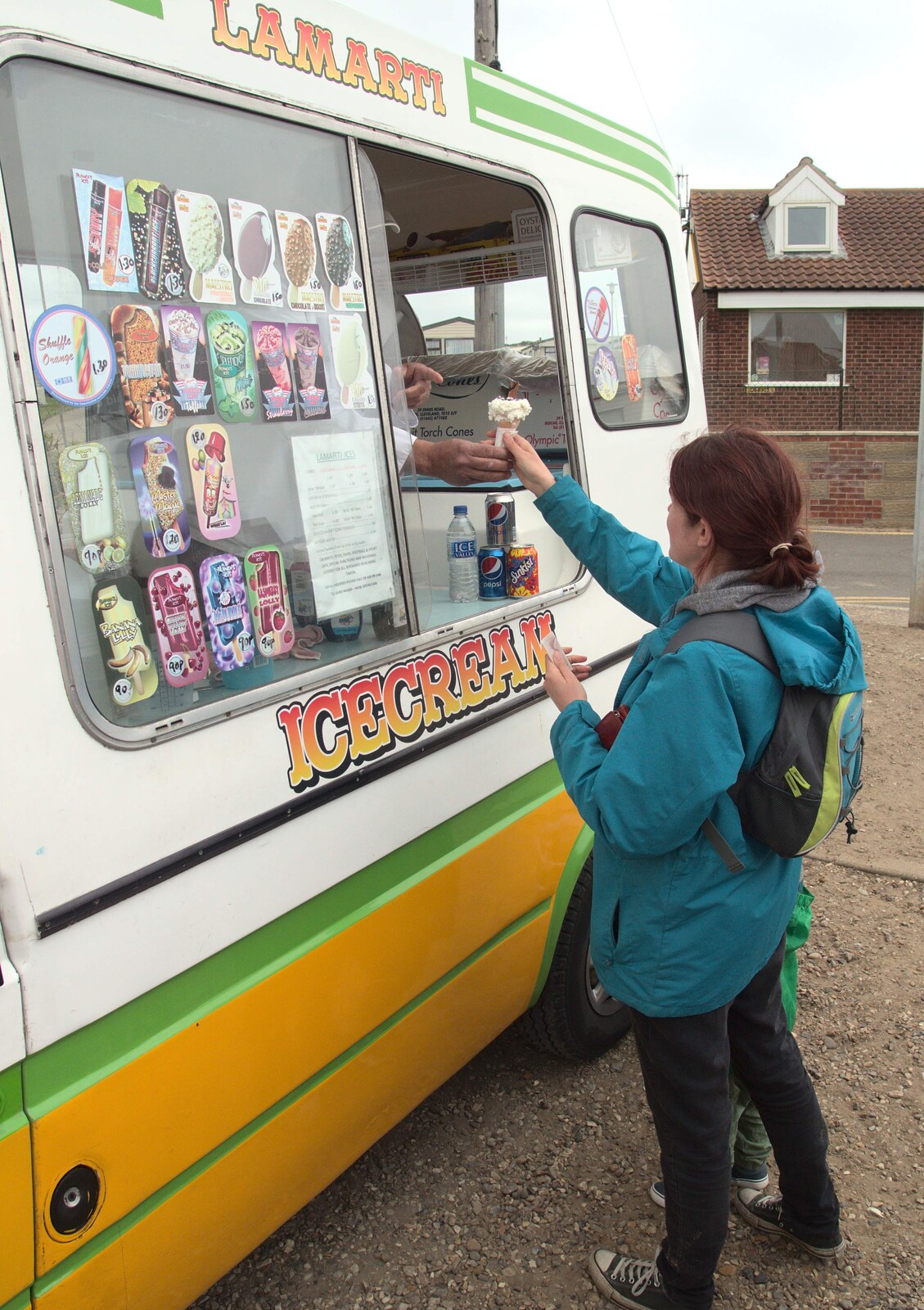 Isobel gets an ice cream from A Birthday Camping Trip, East Runton, North Norfolk - 26th May 2015