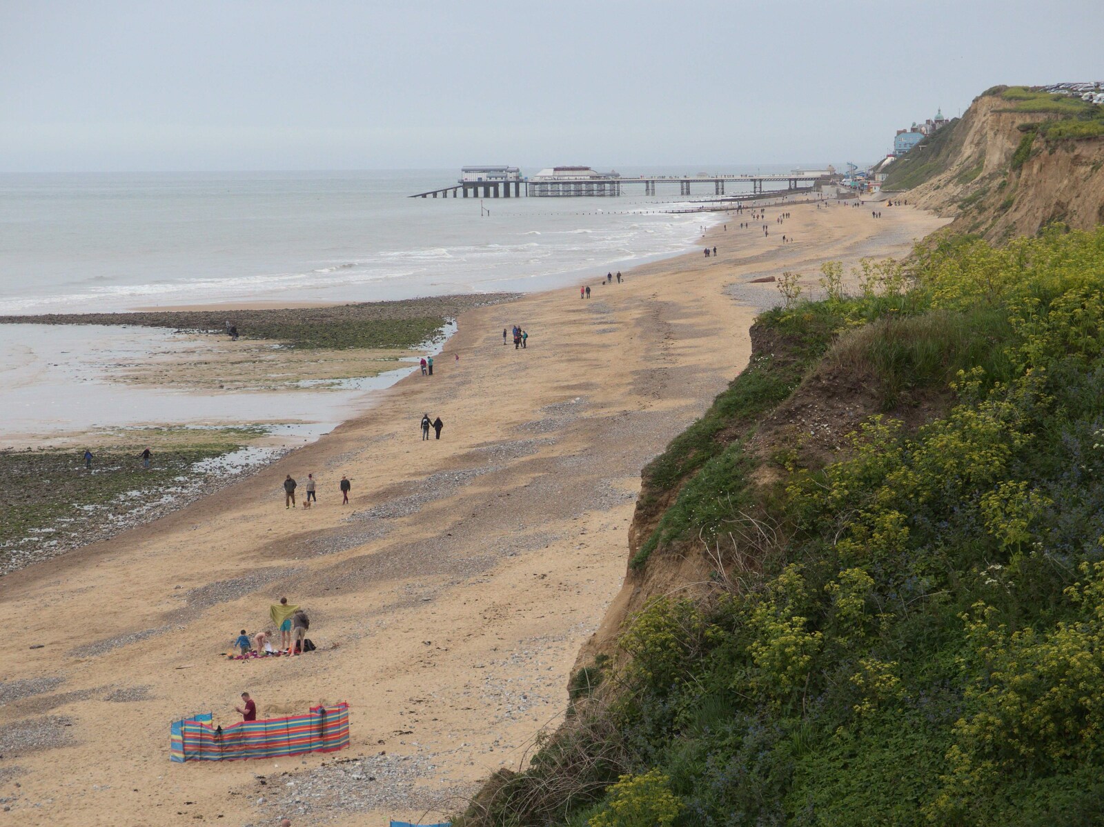 The view over East Runton beach to Cromer from A Birthday Camping Trip, East Runton, North Norfolk - 26th May 2015