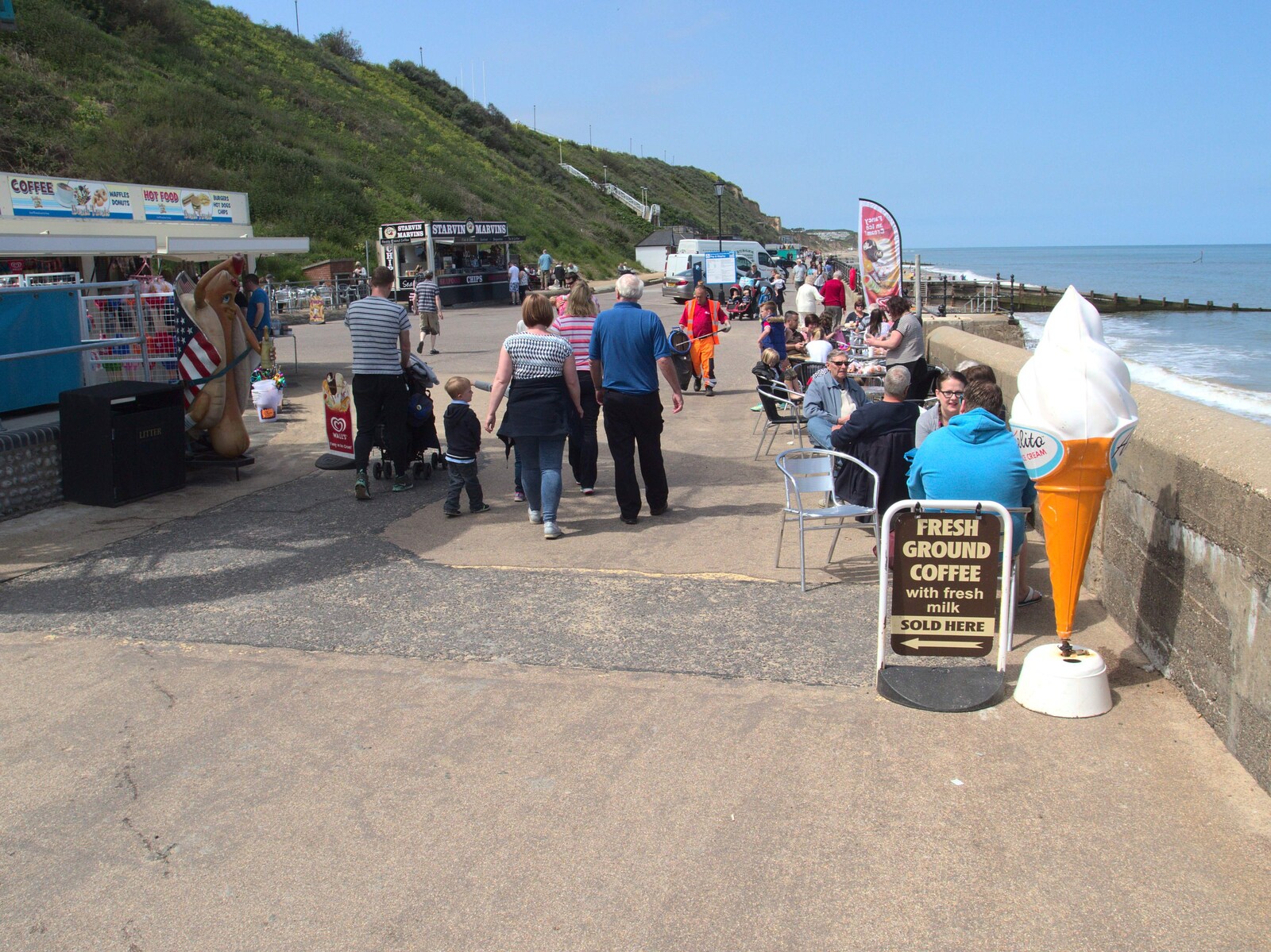 Down on the promenade at Cromer from A Birthday Camping Trip, East Runton, North Norfolk - 26th May 2015