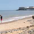 Cromer pier and Fred on the beach, A Birthday Camping Trip, East Runton, North Norfolk - 26th May 2015