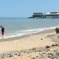 Cromer pier and Fred on the beach, A Birthday Camping Trip, East Runton, North Norfolk - 26th May 2015