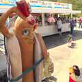 An anthropomorphic hotdog applies ketchup, A Birthday Camping Trip, East Runton, North Norfolk - 26th May 2015