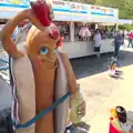 An anthropomorphic hotdog applies ketchup, A Birthday Camping Trip, East Runton, North Norfolk - 26th May 2015