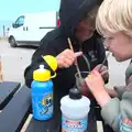 Fred and Harry slurp their new favourite slushies, A Birthday Camping Trip, East Runton, North Norfolk - 26th May 2015