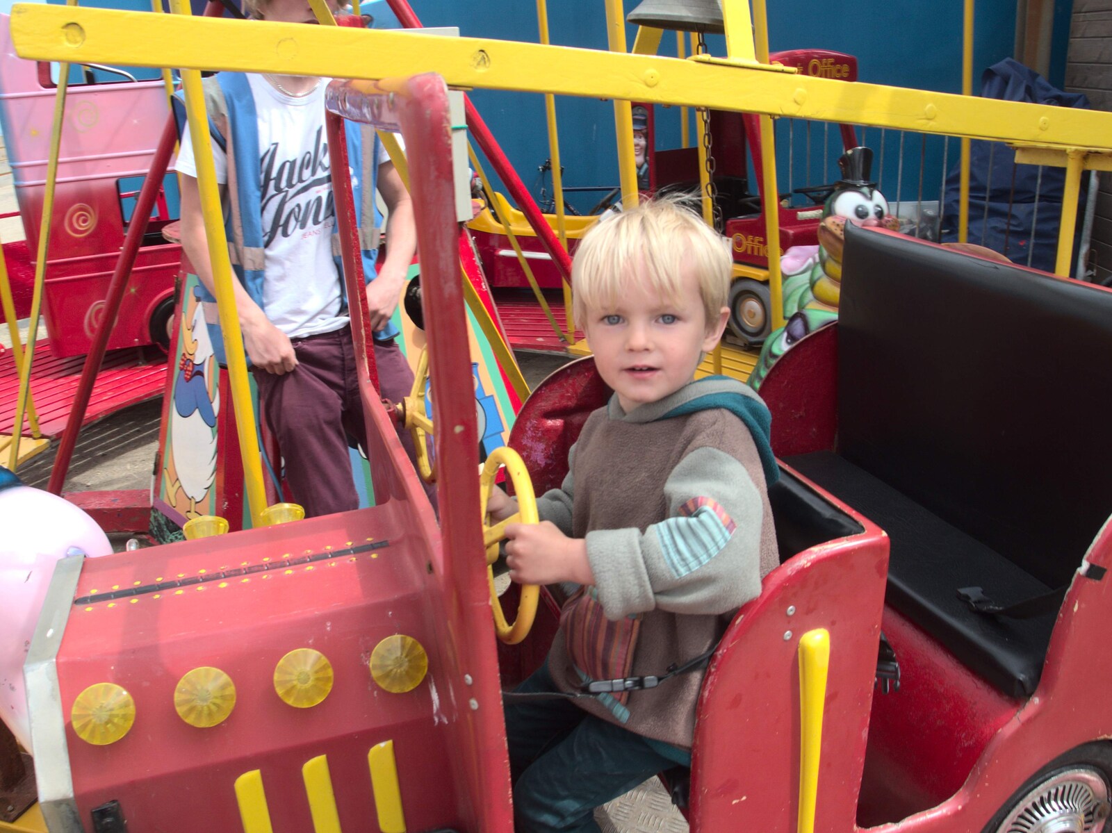 Harry on a fire engine from A Birthday Camping Trip, East Runton, North Norfolk - 26th May 2015