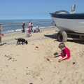 Fred buries his legs, A Birthday Camping Trip, East Runton, North Norfolk - 26th May 2015