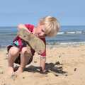 Harry digs a shoe out of the sand, A Birthday Camping Trip, East Runton, North Norfolk - 26th May 2015