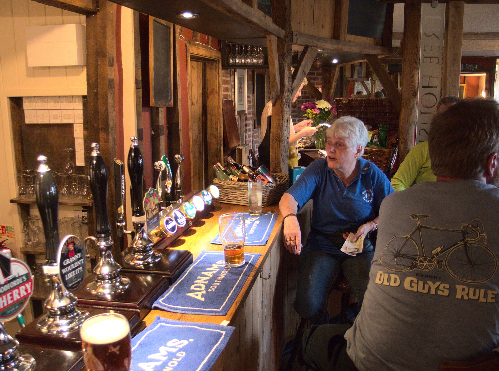 Spammy at the bar at the Thelnetham White Horse from Thursday BSCC Bike Rides, Thelnetham and Earl Soham, Suffolk - 31st May 2015